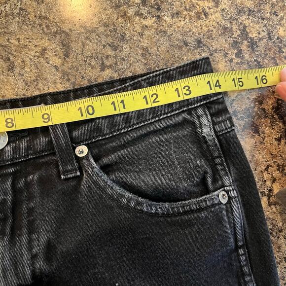 AMO Stix Crop Black Magic Color Jeans Raw Hem Size 26 - Picture 8 of 9